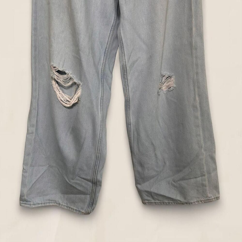Old Navy light wash Mid rise Baggy Wide Leg "Maria Destroy" jeans | size 2 - Picture 6 of 8